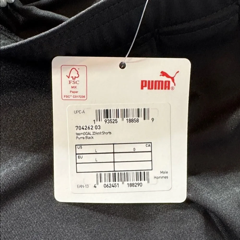 Men’s Puma Black Knit Athletic Sport Shorts Size L NWT